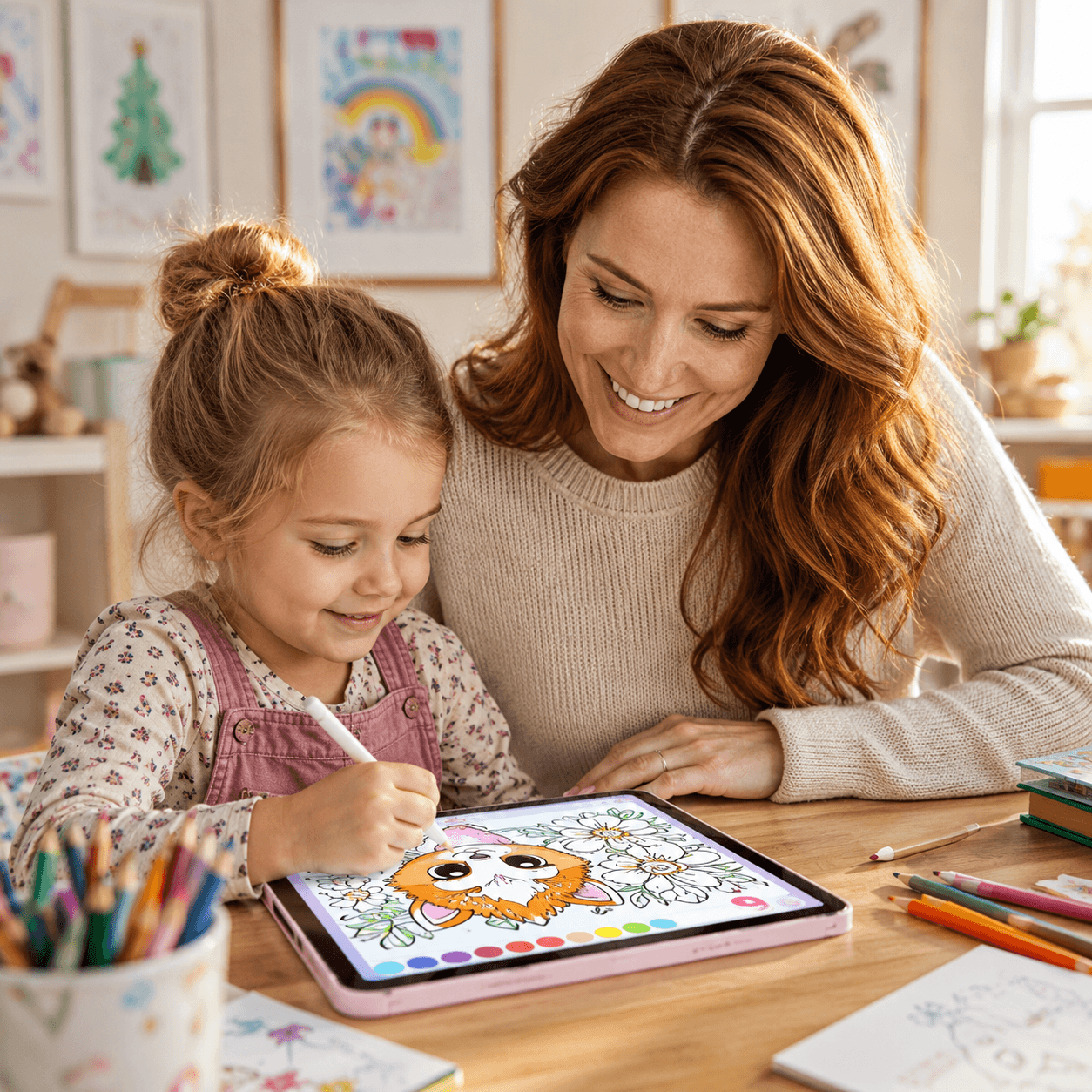 Family-friendly coloring experience